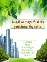 Đánh giá hiện trạng và đề xuất biện pháp kiểm soát tiếng ồn đô thị