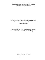 bài dự thi dạy học tích hợp liên môn bài 25  tiết 26  tiêu hóa ở khoang miệng