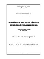  Thủ tục tố tụng tại phiên tòa phúc thẩm hình sự (Trên cơ sở số liệu tại địa bàn tỉnh Phú Thọ)