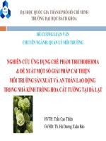 NGHIÊN CỨU ỨNG DỤNG CHẾ PHẨM TRICHODERMA & ĐỀ XUẤT MỘT SỐ GIẢI PHÁP CẢI THIỆN MÔI TRƯỜNG SẢN XUẤT VÀ AN TOÀN LAO ĐỘNG TRONG NHÀ KÍNH TRỒNG HOA CÁT TƯỜNG TẠI ĐÀ LẠT