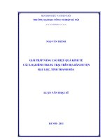 Giải pháp nâng cao hiệu quả kinh tế các loại hình trang trại trên địa bàn huyện hậu lộc, tỉnh thanh hoá