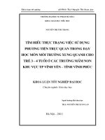 Tìm hiểu thực trạng việc sử dụng phương tiện trực quan trong dạy học môn môi trường xung quanh cho trẻ 3 - 4 tuổi ở các trường mầm non khu vực Thành phố Vĩnh Yên - Tỉnh Vĩnh Phúc