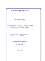 Đánh giá hiệu quả sử dụng đất nông nghiệp huyện hậu lộc, tỉnh thanh hoá