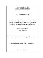 Nghiên cứu một số đặc điểm sinh trưởng và khả năng sản xuất thịt của Bò H''''''''Mông nuôi tại huyện Mèo Vạc, tỉnh Hà Giang