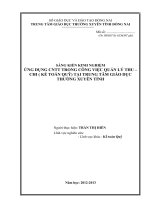 SÁNG KIẾN KINH NGHIỆM  ỨNG DỤNG CNTT TRONG CÔNG VIỆC QUẢN LÝ THU – CHI ( KẾ TOÁN QUỸ) TẠI TRUNG TÂM GIÁO DỤC THƯỜNG XUYÊN TỈNH