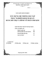SÁNG KIẾN KINH NGHIỆM  XÂY DỰNG HỆ THỐNG BÀI TẬP  TRẮC NGHIỆM KHÁCH QUAN  BẰNG ĐỒ THỊ VÀ HÌNH VẼ PHẦN PHI KIM