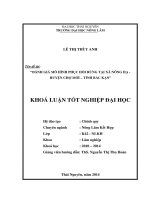 Đánh giá mô hình phục hồi rừng tại xã Nông Hạ - huyện Chợ Mới - tỉnh Bắc Kạn