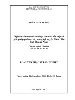 Nghiên cứu cơ sở khoa học cho đề xuất một số giải pháp phòng cháy rừng tại huyện Bình Liêu tỉnh Quảng Ninh
