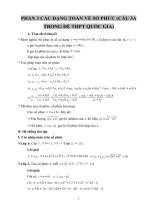 PHẦN 3 CÁC DẠNG TOÁN VỀ SỐ PHỨC (CÂU 3A TRONG ĐỀ THPT QUỐC GIA)