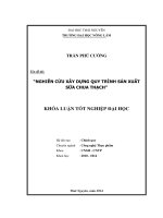 Nghiên cứu xây dựng quy trình sản xuất sữa chua thạch