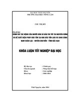 Đánh giá tác động của người dân xã Bản Thi tới tài nguyên rừng và đề xuất biện pháp bảo tồn tại khu bảo tồn loài và sinh cảnh Nam Xuân Lạc - huyện Chợ Đồn - tỉnh Bắc Kạ