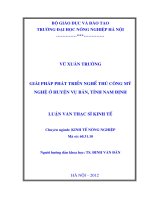 Giải pháp phát triển nghề thủ công mỹ nghệ ở huyện vụ bản, tỉnh nam định