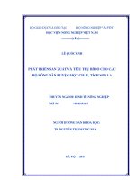 Phát triển sản xuất và tiêu thụ bí đỏ cho các hộ nông dân huyện mộc châu, tỉnh sơn la