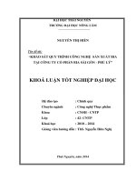 Khảo sát quy trình công nghệ sản xuất Bia tại công ty cổ phần bia Sài Gòn - Phủ Lý
