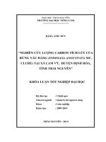 Nghiên cứu lượng Carbon (C) tích lũy của rừng Vầu đắng (Indosasa angustata Mc. Clure) tại xã Lam Vỹ, huyện Định Hóa, tỉnh Thái Nguyên.