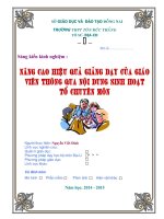 SÁNG KIẾN KINH NGHIỆM  Nâng cao hiệu quả giảng dạy của giáo viên thông qua nội dung sinh hoạt tổ chuyên môn