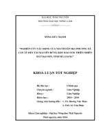 Nghiên cứu tác động của người dân địa phương địa phương xã Cán Tỷ đến tài nguyên rừng Khu bảo tồn thên nhiên Bát Đại Sơn, tỉnh Hà Giang