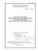 SÁNG KIẾN KINH NGHIỆM  BIỆN PHÁP NÂNG CAO CHẤT LƯỢNG  GIÁO DỤC HỌC SINH  TẠI TRƯỜNG THPT VÕ TRƯỜNG TOẢN