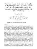 Nhận thức, nhu cầu và các yếu tố tác động đến lựa chọn trường cao đẳng - đại học của học sinh trung học phổ thông hiện nay (Nghiên cứu trường hợp tại trường trung học phổ thông Việt Yên 1 - Bắc Giang)