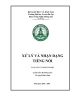 XỬ LÝ VÀ NHẬN DẠNG TIẾNG NÓI