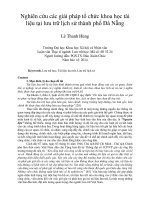 Nghiên cứu các giải pháp tổ chức khoa học tài liệu tại lưu trữ lịch sử thành phố Đà Nẵng