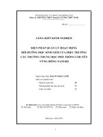 SÁNG KIẾN KINH NGHIỆM  BIỆN PHÁP QUẢN LÝ HOẠT ĐỘNG  BỒI DƯỠNG HỌC SINH GIỎI CỦA HIỆU TRƯỞNG CÁC TRƯỜNG TRUNG HỌC PHỔ THÔNG CHUYÊN VÙNG ĐÔNG NAM BỘ
