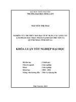Nghiên cứu tri thức bản địa về sử dụng các loài cây làm phẩm màu thực phẩm tại huyện Phù Yên và Quỳnh Nhai tỉnh Sơn La