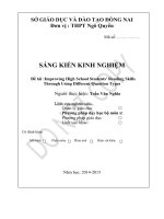 SÁNG KIẾN KINH NGHIỆM  Improving High School Students Reading Skills     Through Using Different Question Types