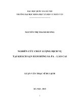 Nghiên cứu chất lượng dịch vụ tại khách sạn Hàm Rồng, Sapa - Lào Cai