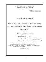 SÁNG KIẾN KINH NGHIỆM  MỘT SỐ BIỆN PHÁP NÂNG CAO HIỆU QUẢ CÔNG TÁC BỒI DƯỠNG HỌC SINH GIỎI Ở TRƯỜNG THPT LONG THÀNH