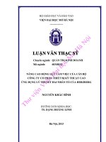 Nâng cao động lực làm việc của cán bộ công ty CP thiết bị kỹ thuật cao  ứng dụng lý thuyết hai nhân tố của herzberg