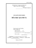 SÁNG KIẾN KINH NGHIỆM  HÓA HỌC QUANH TA