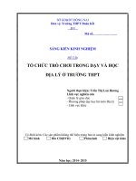 SÁNG KIẾN KINH NGHIỆM  TỔ CHỨC TRÒ CHƠI TRONG DẠY VÀ HỌC ĐỊA LÝ Ở TRƯỜNG THPT