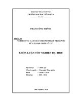 Nghiên cứu sản xuất chế phẩm khử Aldehyde trong rượu từ một số hợp chất vô cơ.