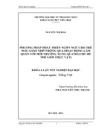 Phương pháp phát triển ngôn ngữ cho trẻ mẫu giáo nhỡ thông qua hoạt động làm quen với môi trường xung quanh (chủ đề thế giới thực vật)
