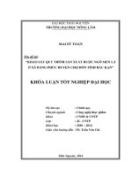 Khảo sát quy trình sản xuất rượu ngô men lá ở xã Bằng Phúc huyện Chợ Đồn tỉnh Bắc Kạn