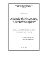 Một số giải pháp phát triển kinh tế tư bản nhà nước trong nền kinh tế thị trường định hướng XHCN ở nước ta hiện nay