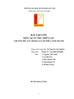 BÀI TẬP LỚN MÔN QUẢN TRỊ CHIẾN LƯỢC CHUYÊN ĐỀ XÁC ĐỊNH LẠI LỢI THẾ CẠNH TRANH