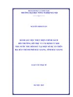 Đánh giá việc thực hiện chính sách bồi thường, hỗ trợ và tái định cư khi nhà nước thu hồi đất tại một số dự án trên địa bàn thành phố bắc giang, tỉnh bắc giang