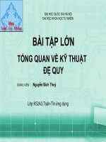 BÀI TẬP LỚN TỔNG QUAN VỀ KỸ THUẬT ĐỆ QUY