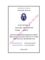 Một số giải pháp nhằm mở rộng quy mô huy động vốn tại ngân hàng TMCP đầu tư và phát triển việt nam   chi nhánh hà nam