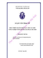 Phát triển nguồn nhân lực cho các khu công nghiệp tỉnh yên bái giai đoạn 2013 - 2020