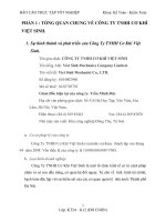 BÁO CÁO THỰC TẬP TỐT NGHIỆP CÔNG TY TNHH CƠ KHÍ VIỆT SINH