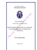 Một số giải pháp nâng cao năng lực cạnh tranh của doanh nghiệp nhỏ và vừa trên địa bàn tỉnh yên bái