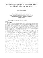 Định hướng giáo dục giá trị của cha mẹ đối với con lứa tuổi trung học phổ thông