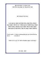 Vận dụng một số phương pháp dạy học tích cực theo quan điểm dạy học phân hóa trong dạy học phần hoá học phi kim ở trường Trung học phổ thông