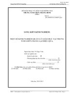 SÁNG KIẾN KINH NGHIỆM  MỘT SỐKINH NGHIỆM QUẢN LÝ GIÁO DỤC TẠI TRUNG  TÂM GDTX MANG LẠI HIỆU QUẢ