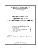 SÁNG KIẾN KINH NGHIỆM  VẬN DỤNG HỘI THAO VÀO TIẾT THỰC HÀNH BĂNG VẾT THƯƠNG