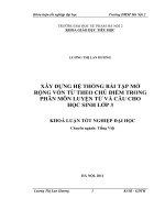 Xây dựng hệ thống bài tập mở rộng vốn từ theo chủ điểm trong phân môn luyện từ và câu cho học sinh lớp 3