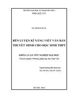 Rèn luyện kĩ năng viết văn bản thuyết minh cho học sinh THPT (KL06351)